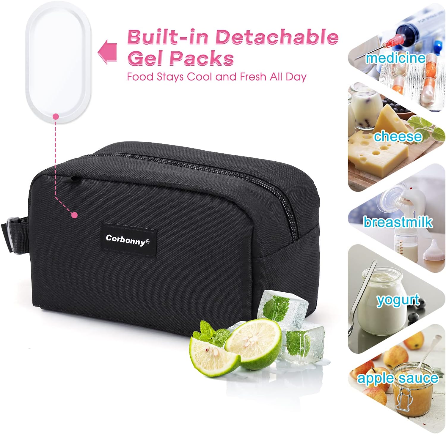 Cerbonny Small Lunch Bag With Ice Packs