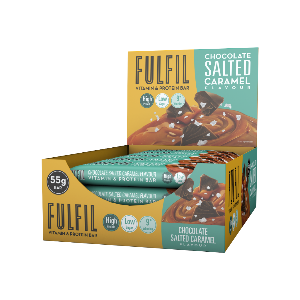 FULFIL Chocolate Salted Caramel Vitamin and Protein Bar pack
